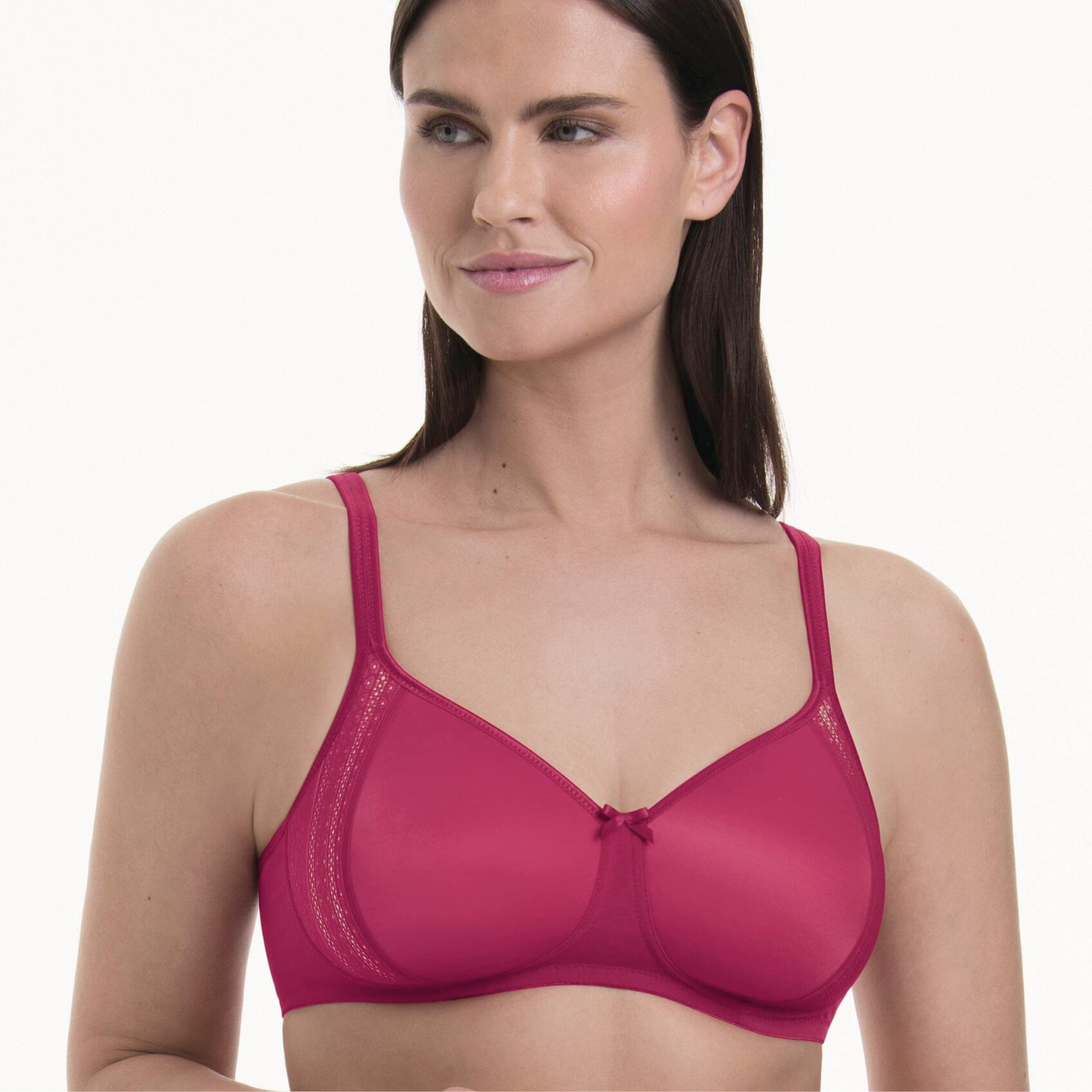 FLEUR- Soutien-gorge sans armatures à coques- Rouge cerise
