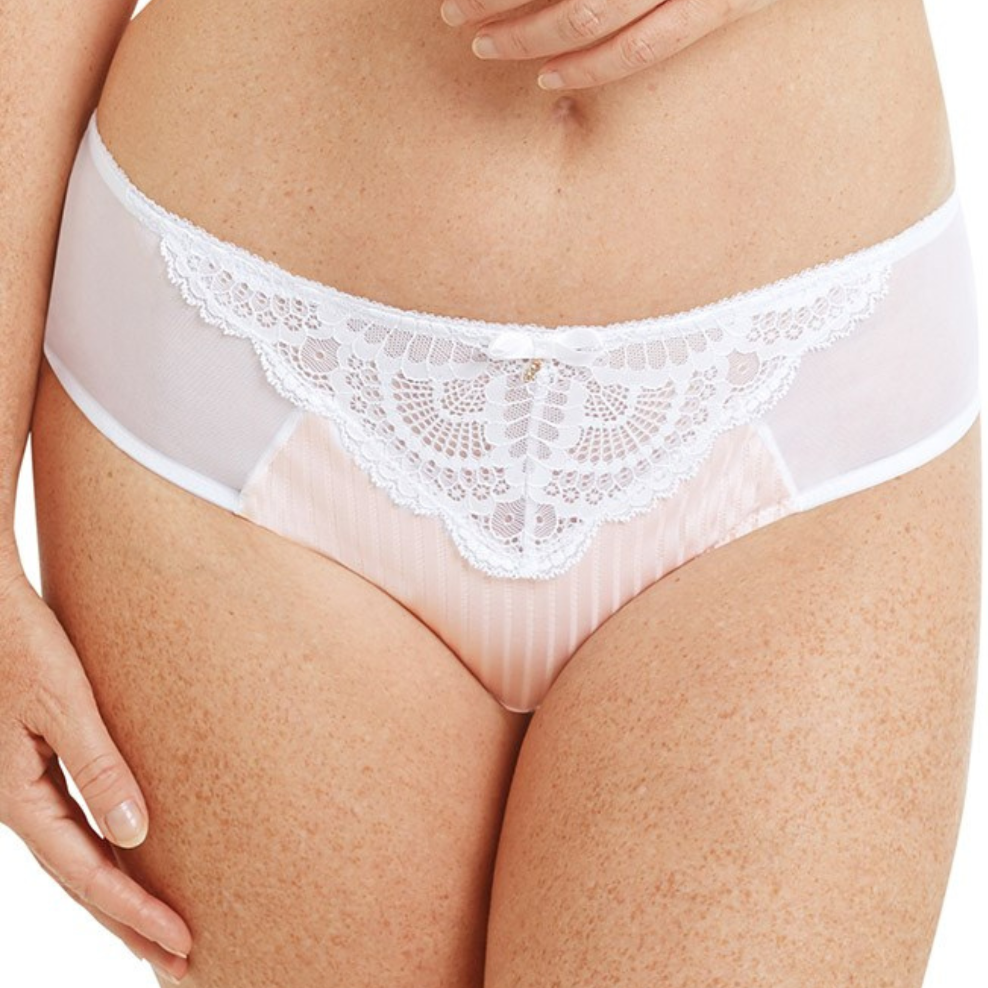 KAROLINA- slip blanc/sable