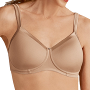 LARA- soutien-gorge paddé en satin sans armatures sable