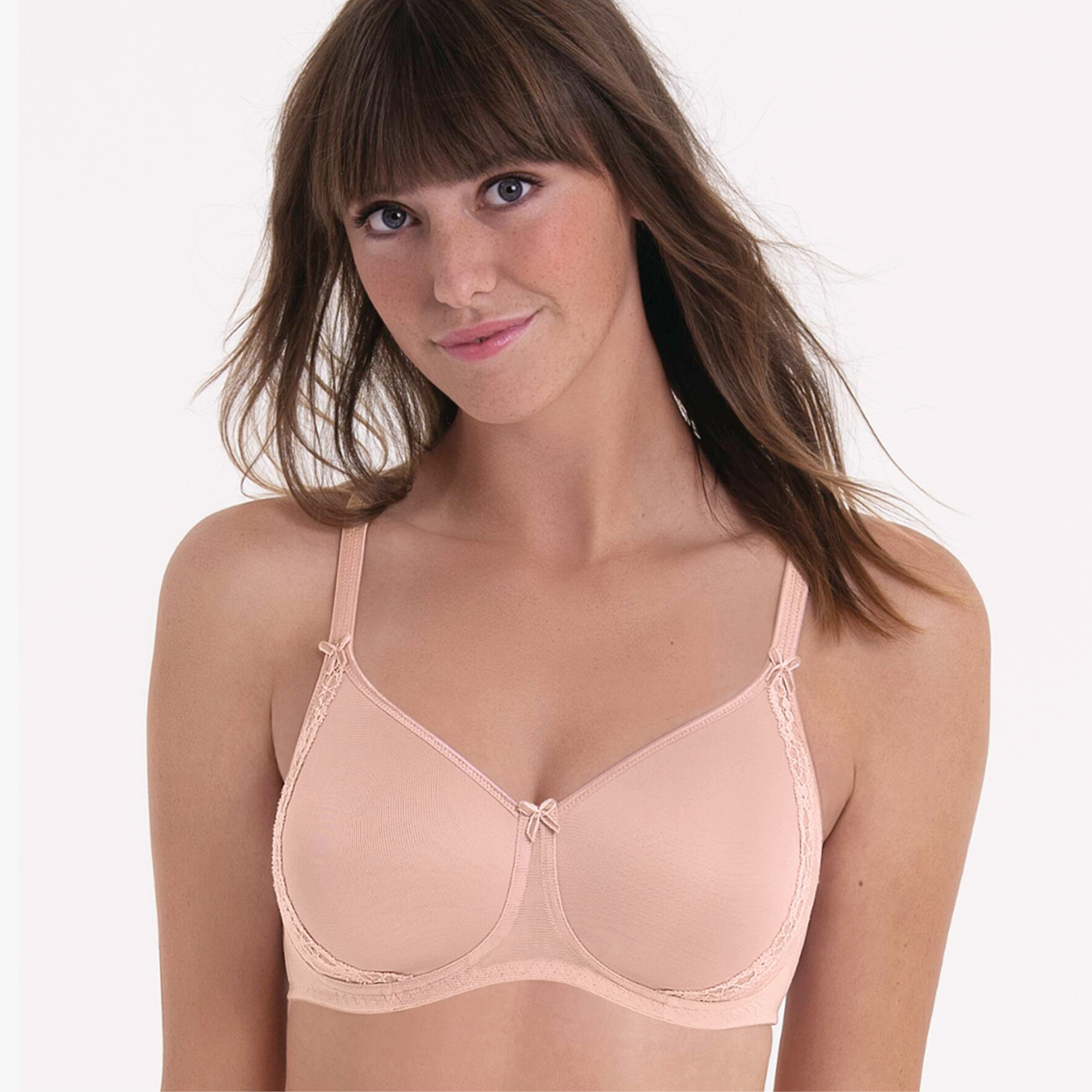 LACE ROSE- Soutien-gorge sans armatures et à coques- Bois de rose
