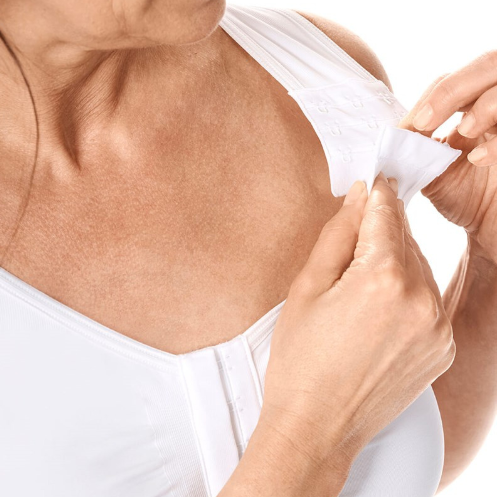 Lymph Flow Long soutien-gorge sans armatures et ouverture à l'avant - blanc