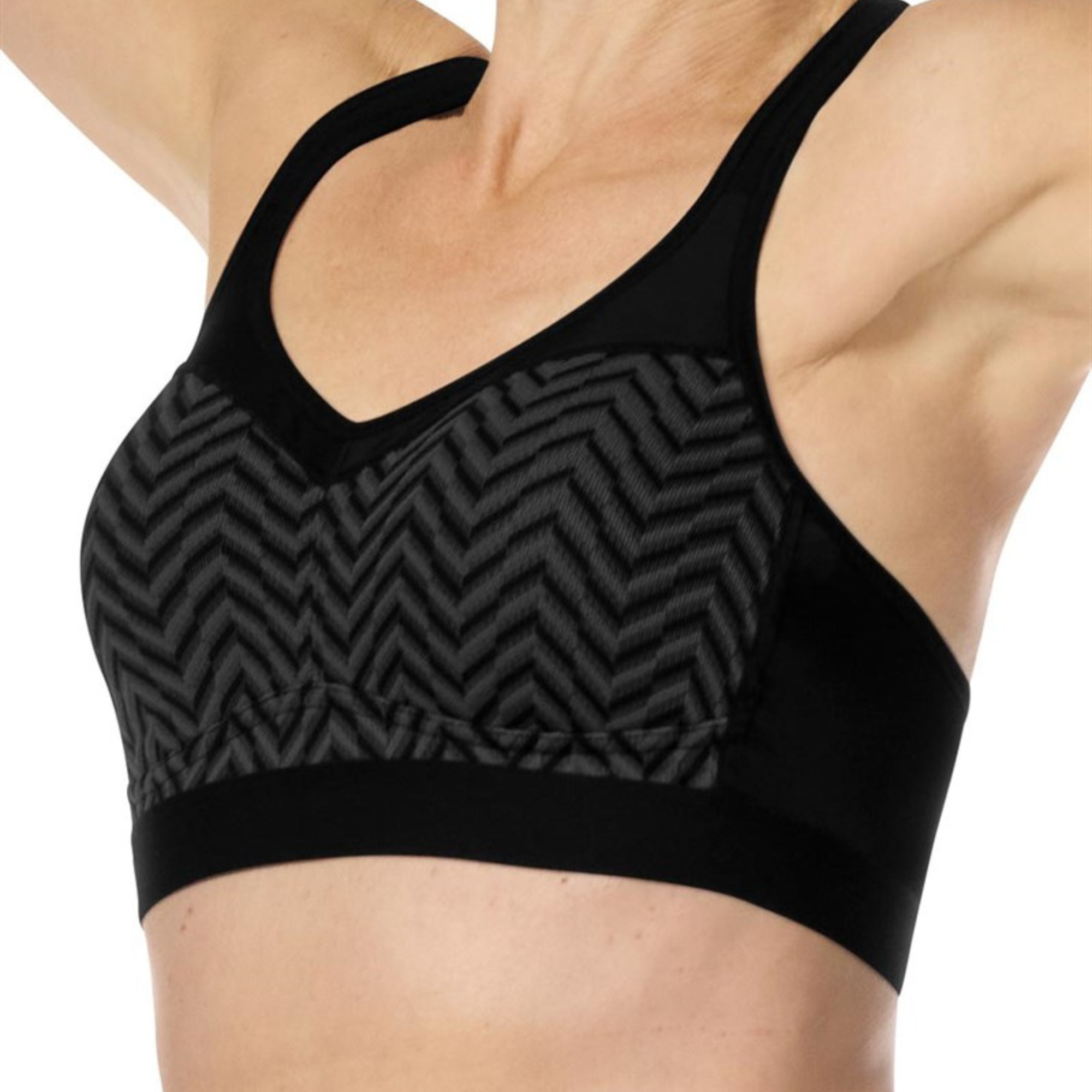 JOLIE- brassière de sport sans armatures noir/gris