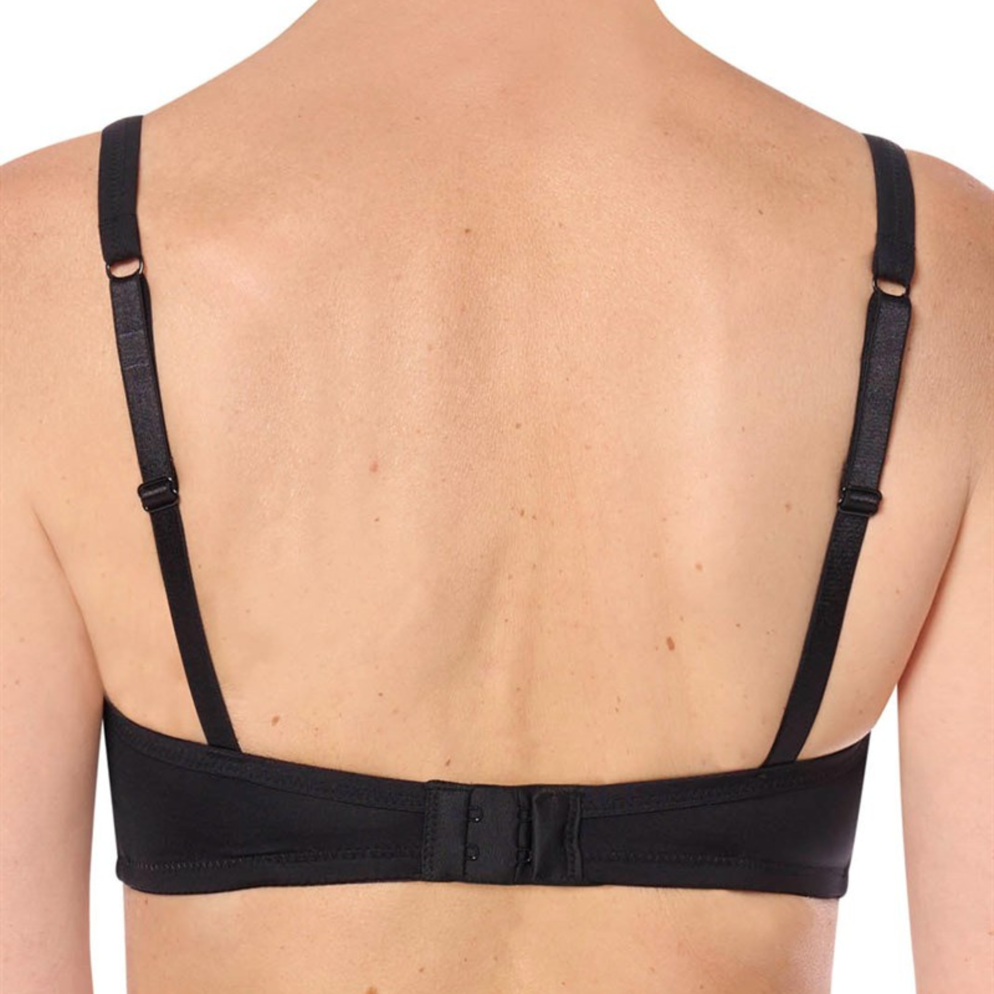 LARA- soutien-gorge paddé en satin sans armatures noir