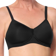 LARA- soutien-gorge paddé en satin sans armatures noir