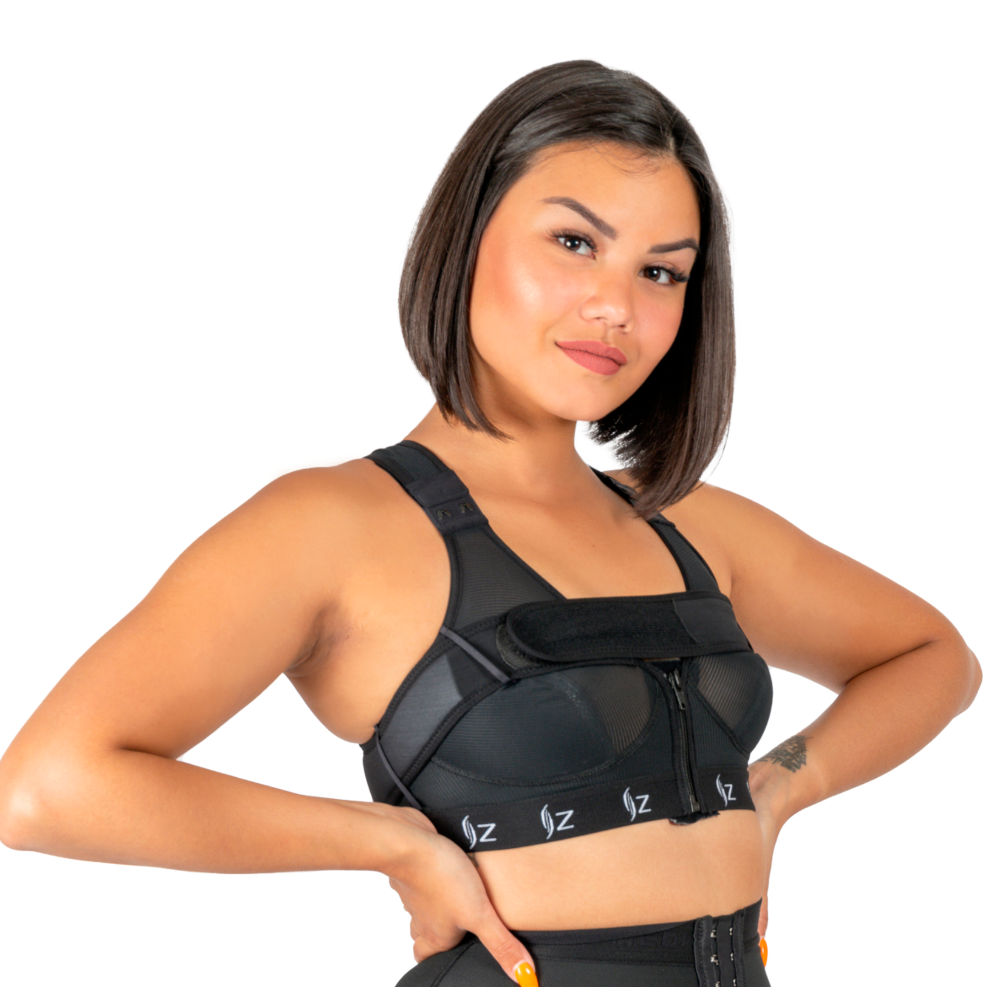 ZBRA S/024- Brassière à bretelles réglable et contenseur intégré post opératoire